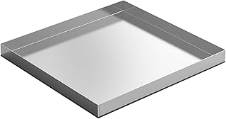 28 Inch x 30 Inch x 2.5 Inch Compact Washing Machine Pan, Heavy Duty 304 Stainless Steel Washing Machine Trays Pan with Anti-slip Bottom Pad Use of 18 GA Thickness Galvanized Steel, No Hole