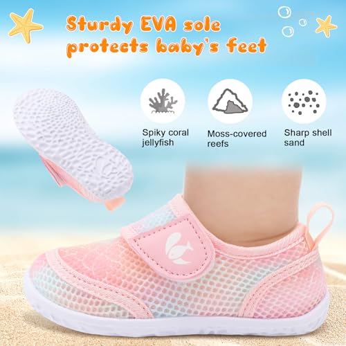 Image of FEETCITY Toddler Water Shoes Boys Girls Swim Shoes Quick Dry Kids Aqua Socks Barefoot for Beach Swimming Pool