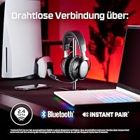 HyperX Cloud III S – Kabelloses Gaming-Headset, Multiplattform, 2,4 GHz, Bluetooth, Akkulaufzeit bis zu 120 Stunden, 2,4 GHz, 53-mm-Neigungstreiber, 10-mm-abnehmbares Mikrofon – Schwarz – Ansicht 3