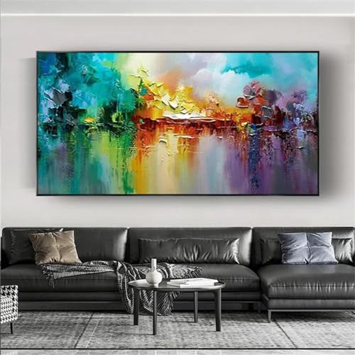 Peinture moderne abstraite YAJNILUCK tableau toile salon 70x140cm