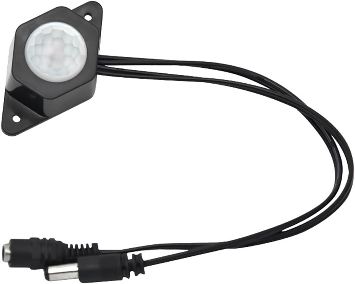 DC5V-24V 12V PIR Human Body Infrared Motion Sensor Detector Control LED Light bar photosensitive Sensor Switch Connector(LSD-P6A Black)