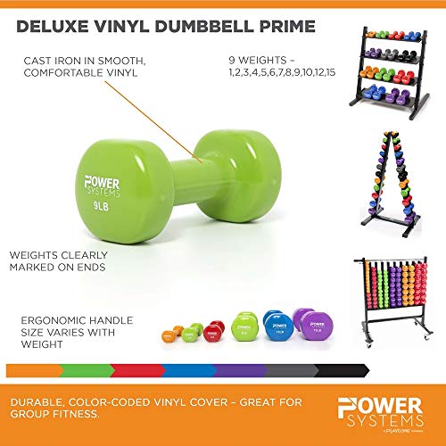 Power Systems Deluxe Vinyl Dumbbell Prime - Sold In Pairs (5) #TOP4