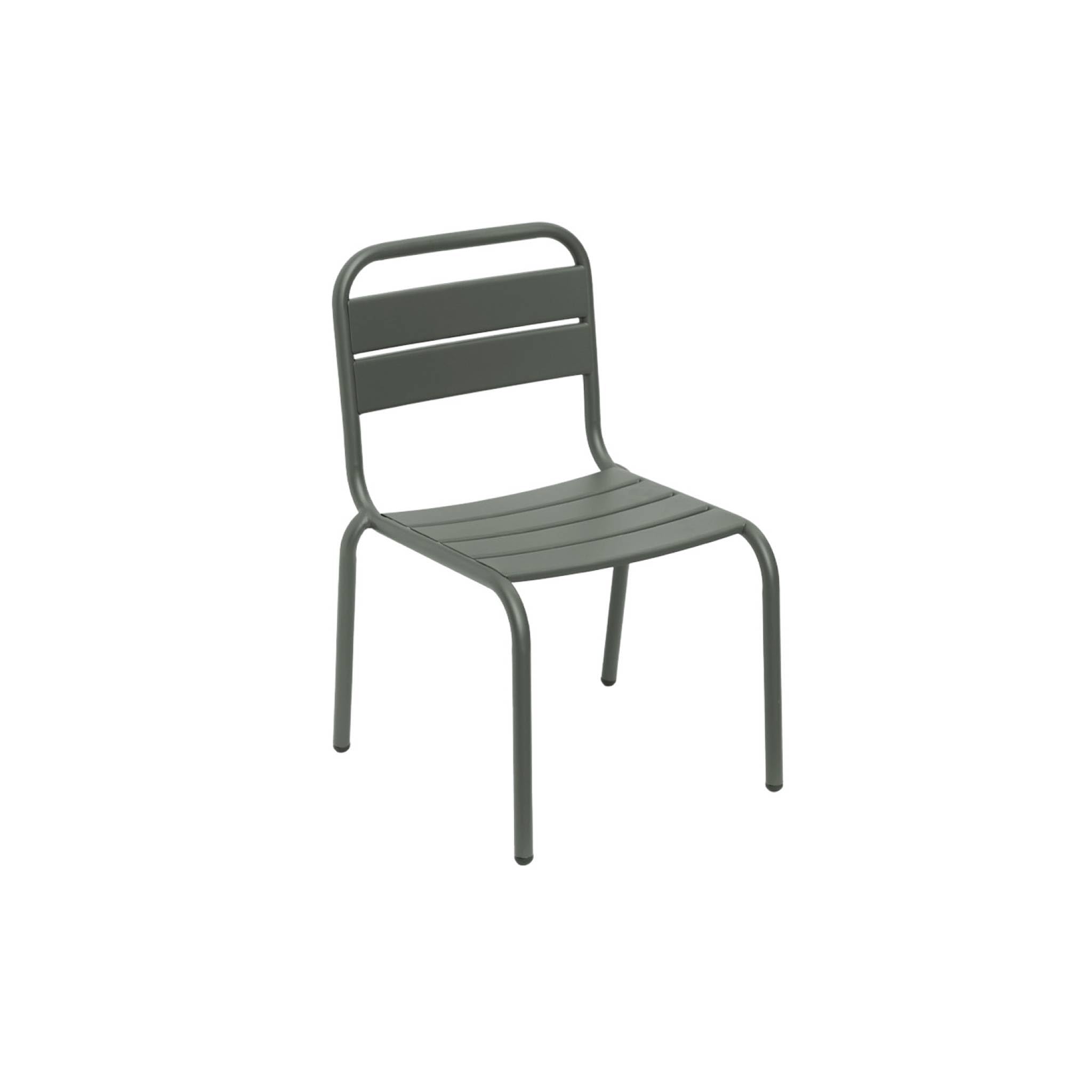 sweeek - Lot de 2 chaises en métal kaki pour enfant. salon de jardin enfant