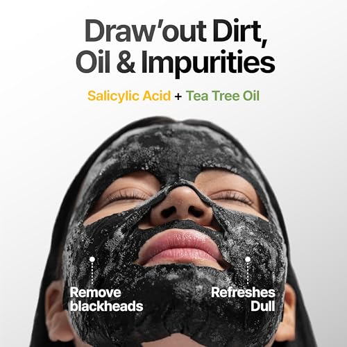 SpaScriptions Charcoal Peel Off Face Mask – Blackhead Remover & Pore Cleansing Black Mask with Salicylic Acid & Tea Tree Oil For Blemish Prone Skin, Detoxifying & Oil Control Skincare, 5 fl oz(2-Pack) - Image 3
