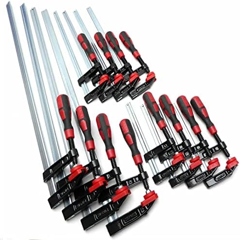F Clamps Bar Clamp 16pc Set Quick Slide Wood Clamp 4 x 150mm 4 x 300mm 4 x 600mm & Bonus 4pc Profile clamp 300mm