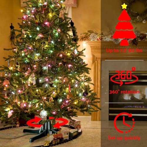 Soporte giratorio 360° para árbol de Navidad artificial con tres modos de ajuste de base 5