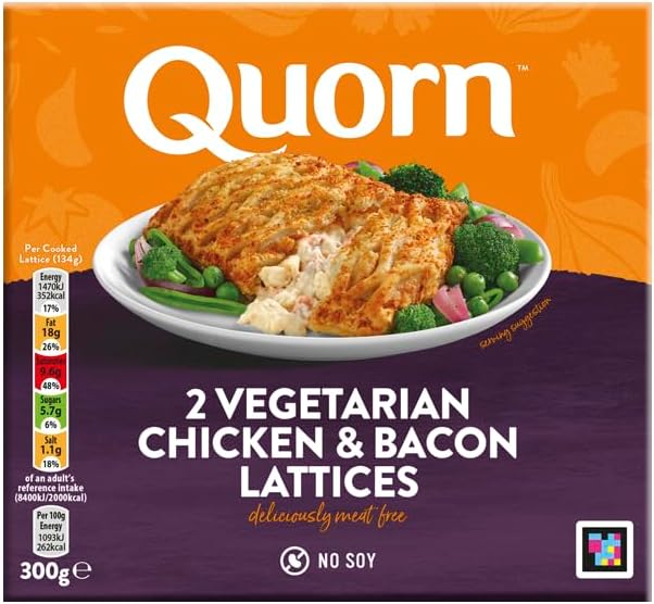 2 Vegetarian Chicken and Bacon Lattices, 300g (Frozen)