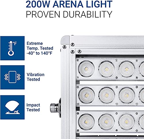 Hyperikon Pro Led Stadium Light, 200W Outdoor Arena Flood Light, (800W-1000W Replacement) Etl, Dlc, 2Pack #TOP2