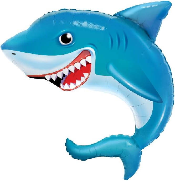Happy Blue Shark Jumbo 36" Foil Party Balloon
