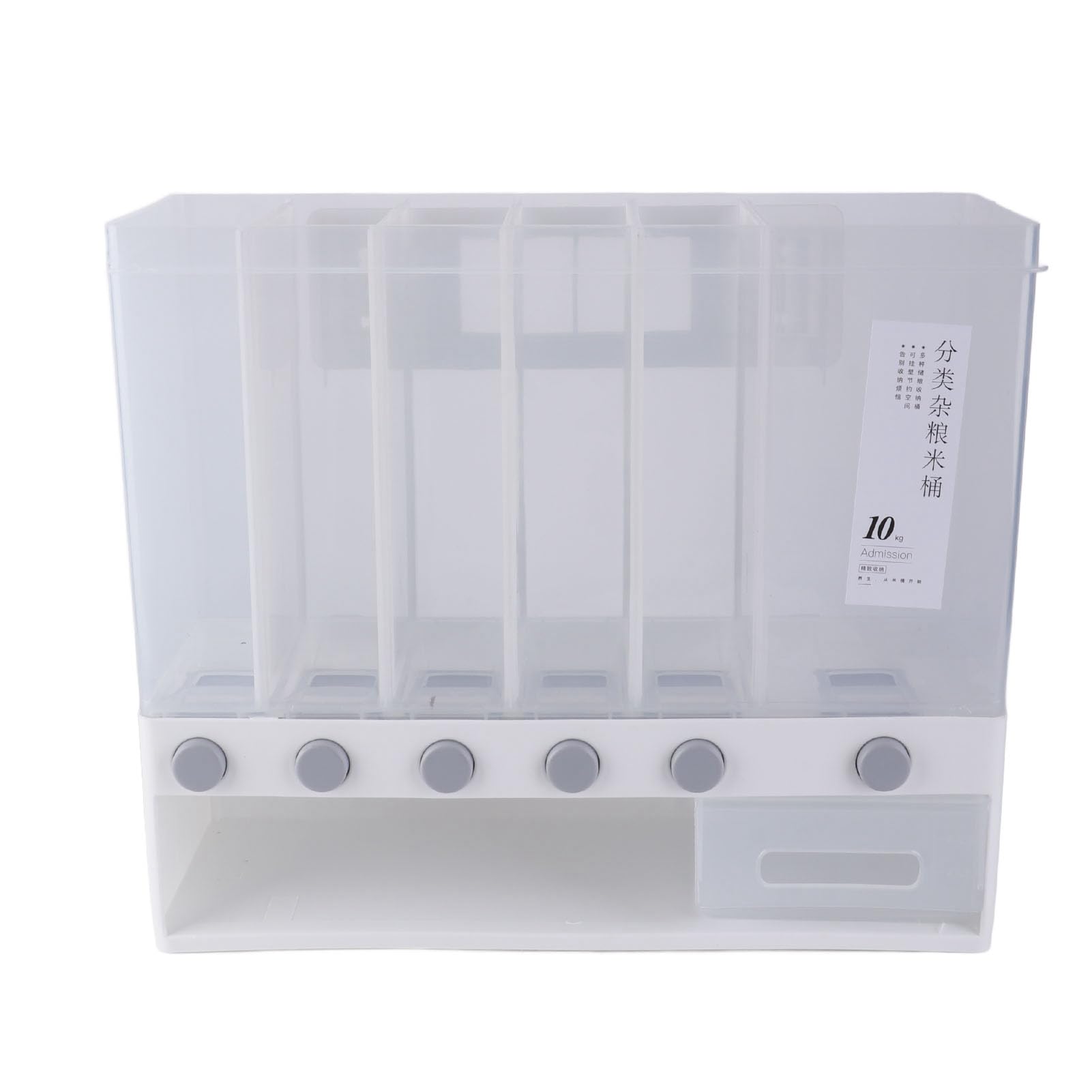 Aramox Distributeur Mural de Nourriture Sèche, Boîte Distributrice de Riz en PP 22 Lb avec Couvercle Hermétique et Tasse à Mesurer, Récipient de Stockage de Céréales à une Presse pour Garde-manger de