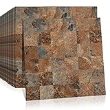 Midcard 10 Piece Peel and Stick Backsplash Imitation Rust Brown PVC Tile, Kitchen Backsplash