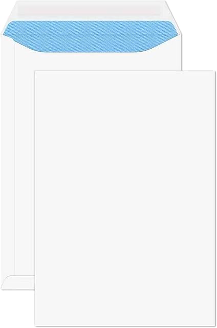 Triple Priority A4 C4 White Peel and Seal Pocket Envelopes 229 x 324 mm - Secure Self Seal No Window Design - Pack of (50)