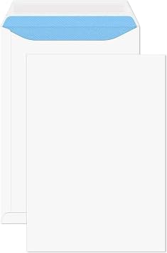 A4 C4 White Peel and Seal Pocket Envelopes 229 x 324 mm - Secure Self Seal No Window Design - Pack of 50