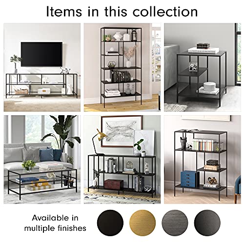Henn&Hart Rectangular Tv Stand With Glass Shelves For Tv's Up To 60" In Brass, Tv Stands For The Living Room #TOP7
