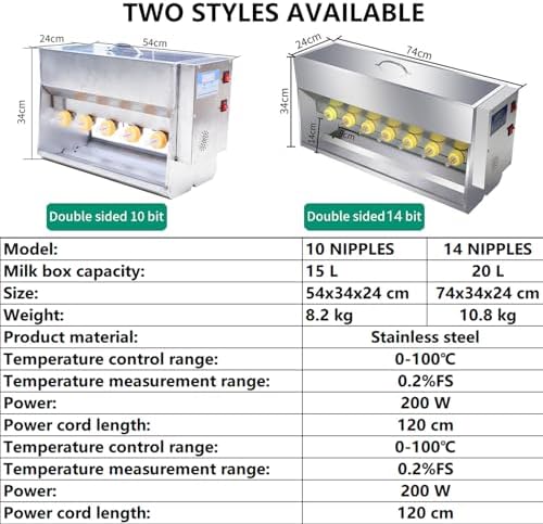 Stainless Steel Automatic Piglet Milk Feeder 15/20L - 10 Nipple System with Sound Hole for Lambs & Small Cattle, Efficient Livestock Feeding Solution