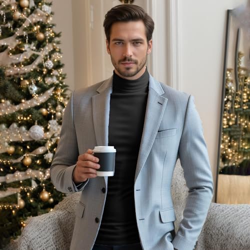 Turtleneck Men Casual Long Sleeve Turtle Neck Tops Men's Slim Fit Basic T-Shirt3