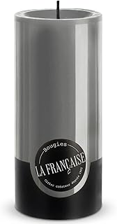 Bougies La Française Unscented Pillar Candle, Grey, 5.9