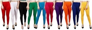 PR PINK ROYAL Fashion Viscose Lycra Fabric Leggings for Women Multi Color Combo Pack of 10 | Color Red,White,Black,Green,S... Price In India