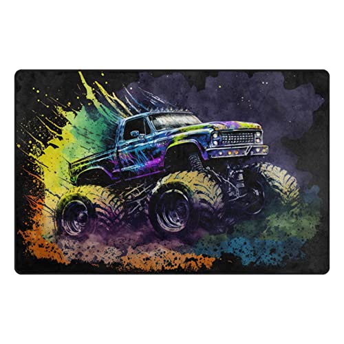 Tapete Vnurnrn Monster Truck 60x39 pulgadas antideslizante miniatura 2