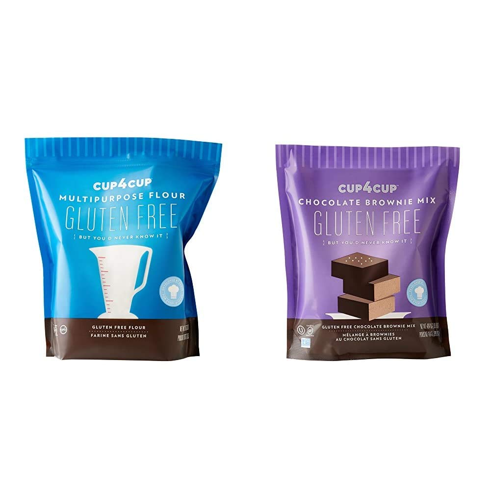Cup4Cup Gluten Free Baking Essentials Bundle - Multipurpose Flour (3 Pounds) and Chocolate Brownie Mix (14.25 Ounces)