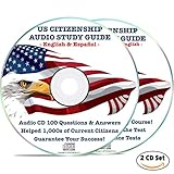 US Citizenship Study Guide 2019 Naturalization Test Audio CD (2 Disks): Book, Course | 100 Civics Questions & Answers in American English & Spanish Español USA Citizen Prep Practice EEUU