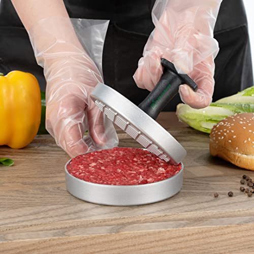 Prensa de hambúrguer de alumínio preto Met Lux - Antiaderente - 11 x 11 x 8 cm - 1 caixa - restauran