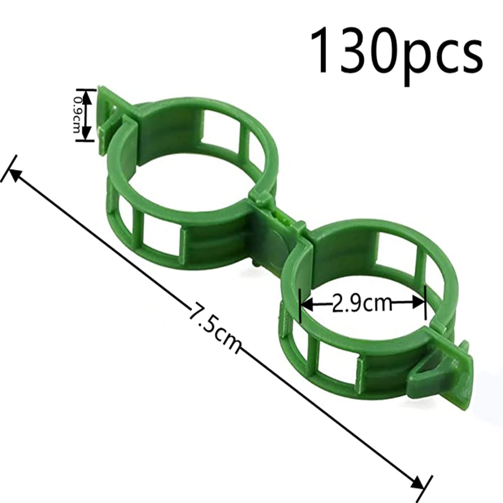 FZLANQ 130Pcs Garden Plant Clips Green Plant Fixing Clips Round Garden Vine Clips Durable Vine Fixing Clips for Fixing Plants on Plant Supports - Image 2