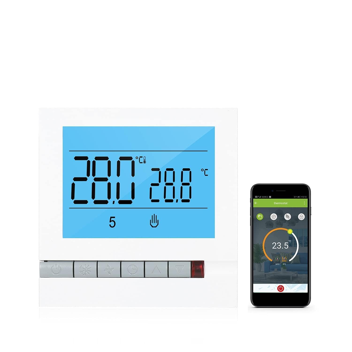 Tuya WiFi inteligentny termostat do ogrzewania wody/gazu programowalny regulator temperatury kompatybilny z Home duży wyświetlacz LCD z podświetleniem (Ogrzewanie kotła GC)