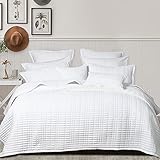 PHF Seersucker Quilt Set Queen Size, 3PCS Textured Stripe Washed Microfiber Bedspread, Boho Stylish...