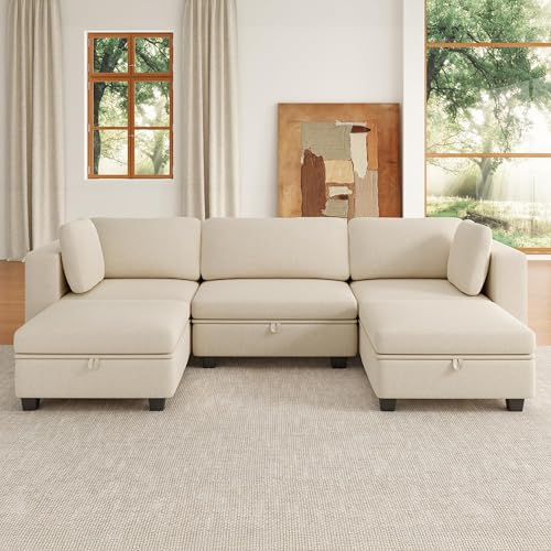 AYEASY U Shaped Modular Sectional Sofa, Comfy Convertible Sectional Couch - image 8