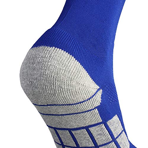 Cwvlc Boy's Soccer Socks Youth 3 Pairs Football Sport Team Athletic Knee High Long Tube Cotton Compression Socks Blue Small (3Y-5Y Youth/ 4-6 Women) #TOP3