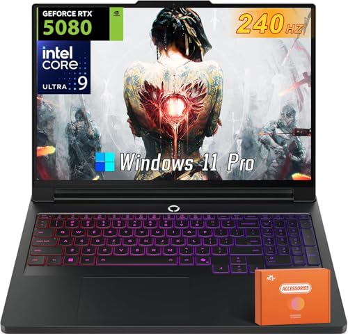 Image of Lenovo 2025 Legion Pro 7i Gen 10 Gaming Laptop, GeForce RTX 5080 16 GB GDDR7, Intel Ultra 9 275HX, 16 inch WQXGA OLED 16:10 500 nits 240Hz, 64 GB DDR5 RAM, 1 TB SSD, Windows 11 Pro, w /Accessories
