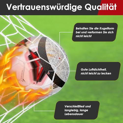 pwavum Balón de fútbol oficial tamaño 5, competición profesional de fútbol al aire libre, fútbol, entrenamiento, fútbol, unisex, para niños y adultos - imagen 2