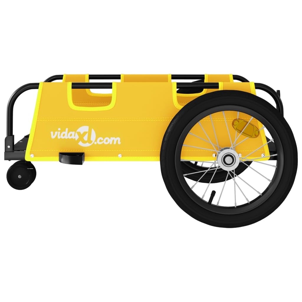 ShGaxin Fahrradanhänger Gelb Oxford-Gewebe und Eisen, Fahrrad Anhänger, Lastenanhänger, Handwagen, Fahrrad-lastenanhänger, Lastenfahrrad - 94190