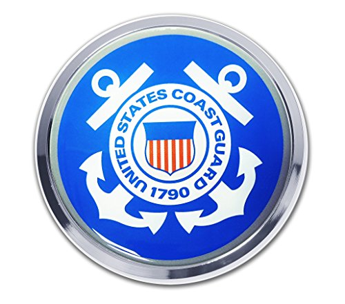 Emblema cromado de la Guardia Costera azul para coche