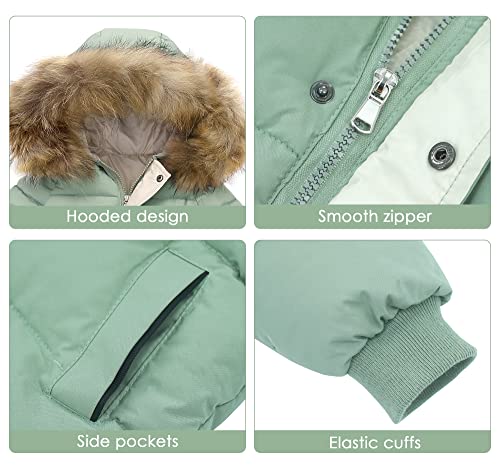 Happy Cherry Girls Boys Down Jackets Long Winter Warm Puffer Coats Fur Hooded Padded Outwear Water Resistant Jackets Parka Soft Clothes #TOP3