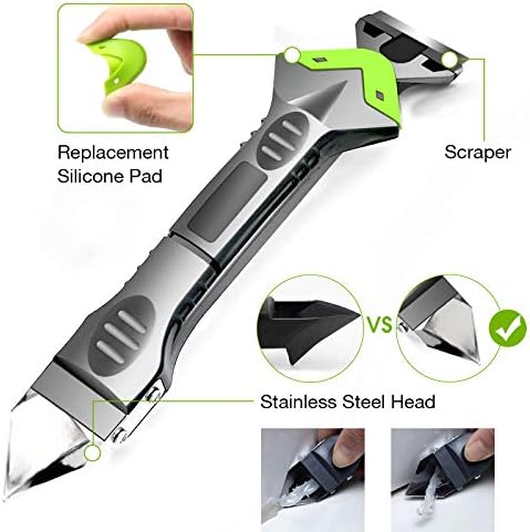 JUNEU 5 in 1 Caulking Tool Kit Sealant Finishing Tool Caulk Remover Mastic Tools Sealant Remover Tool Silicone Sealant Remover for Bathroom Kitchen Room Floor Corner