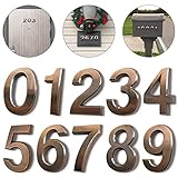 10 Pack Self Stick House Numbers 0 to 9 Address Sign Solid Stickers for Mailbox Apartment Hotel Door 2.75 inch High Bronze & Silver (10 Pack 0-9 2.75