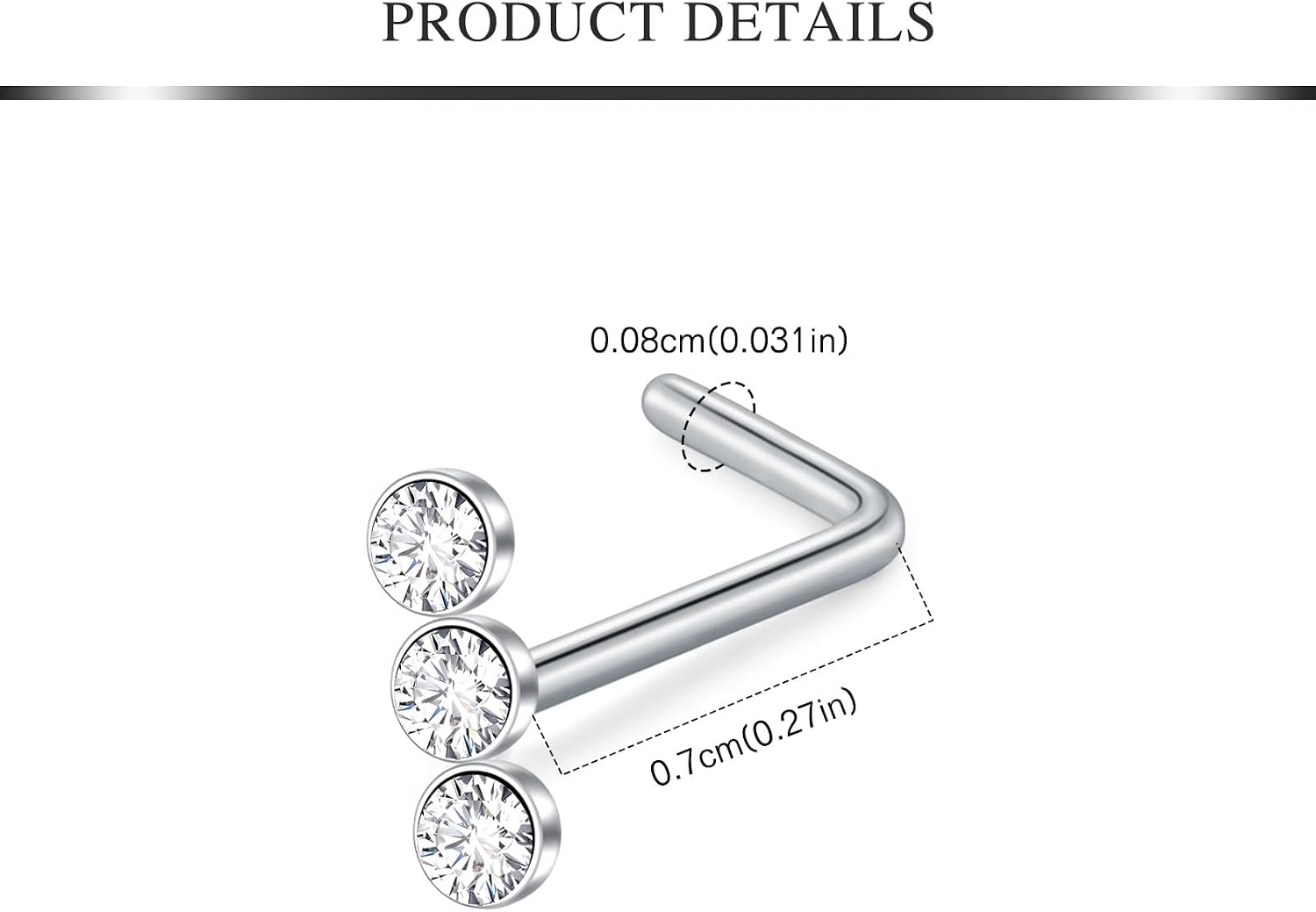 AVYRING Nose Rings Nose Studs Nose Rings Hoops Nose Piercings L Shaped Nose Ring Surgical Steel Nose Piercing Jewelry Hoop Nose Rings for Women Nose Screw Nostril Piercing Sliver Gold Black 20g