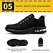 Steel Toe Shoes for Men Women Breathable Safety Work Sneakers Lightweight Comfortable Proof Slip Resistant Fashion Sneakers Air Cushion Construction Industrial Safety Shoes Black