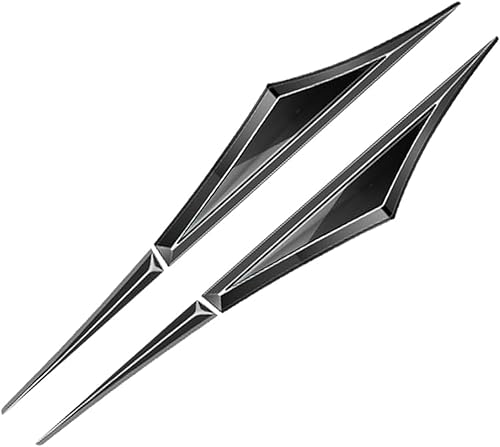 Par de accesorios de metal 3D para automóvil para puertas laterales, hoja, calcomanías para guardabarros de automóvil, emblema de ala lateral,