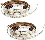 Jandei - Pack x2 Tira Led 5 Metros 12V para Exteriores IP65, Luz Neutra 4200K, 600 LEDs SMD2835, Luces LED Impermeables para Decoración Balcón, Jardín, Patio (no incluye fuente alimentación)