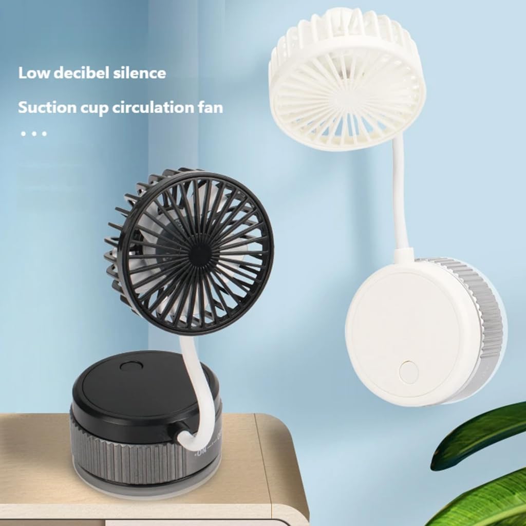 Multiple Directional Small Fan with Powerful Adhesive Base for Smooth Surfaces