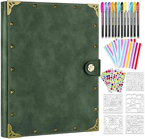 ZEEYUAN Scrapbook Photo Album Rivets Memory Book with writing space Leder DIY as a Gift for Mother's Day, Christmas, Birthday for Men and Women