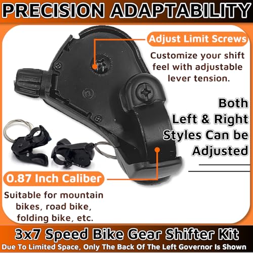 HuGuWdy Bike 7 Speed Shifter,3X7 Thumb Gear Shifters,One Pair TX-30 Lever and Set,Shift Lever,Transmission Bike Gear Shifter Bike Parts Accessories Outdoor Mountain Bicycle for Road City Mountain Bike