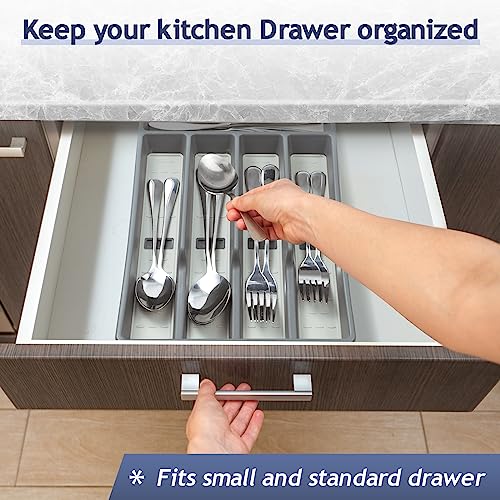 Cherhome CHERHOME-TRAY Silverware Organizer With Cutlery Icons,Silverware Tray For Kitchen Drawer,Plastic Flatware Tableware Silverware Drawer Organizer Utensil Organizer thumb #4