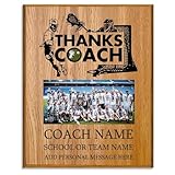 Personalized Coach Plaque - Custom Award with Name, Team Picture & Year - Coach Gift for Appreciation, Retirement, Soccer, Football, Baseball, Cheer (Lacrosse, 10.5" X 13")