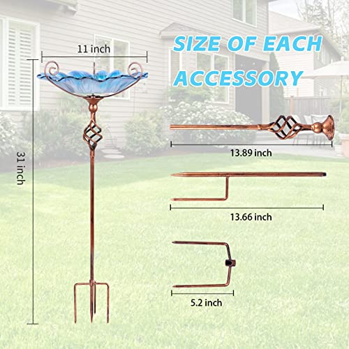 image for DREAM GARDEN Bird Baths for Outdoors, Glass Birdbaths Outdoor Garden B