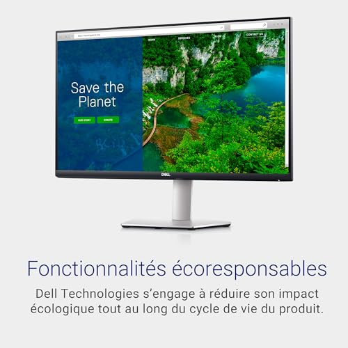 Dell S2722QC USB-C 27" 4K UHD (3840x2160) Écran PC, 60Hz, IPS, 4ms, AMD FreeSync, 99% sRGB, HDR, Haut-parleurs intégrés, USB-C, 2x HDMI, 2x USB, Garantie 3 ans, Argent