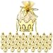 JC HUMMINGBIRD 48PC Gold Crown Pouch Fillable for Candies, Table Decorations, Party Favors, Keepsake, Baby Shower